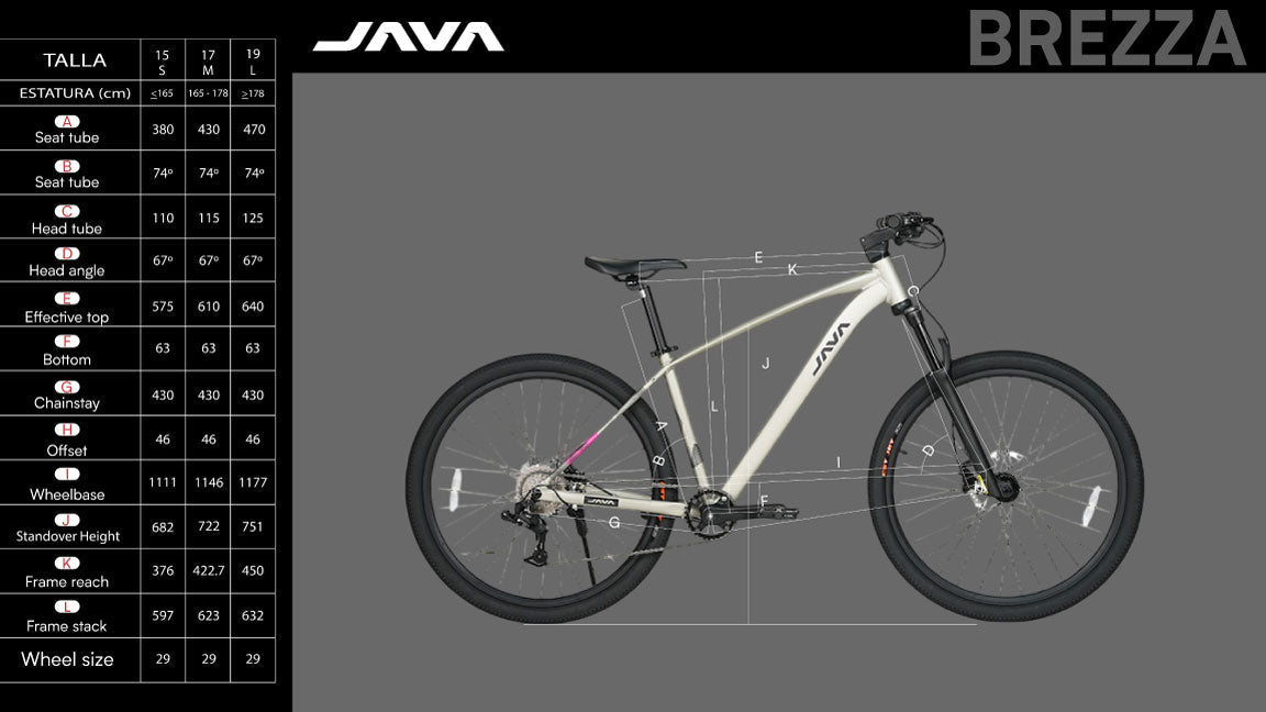 Java Brezza R29 1x9 LT-WOO Frenos Hidráulicos