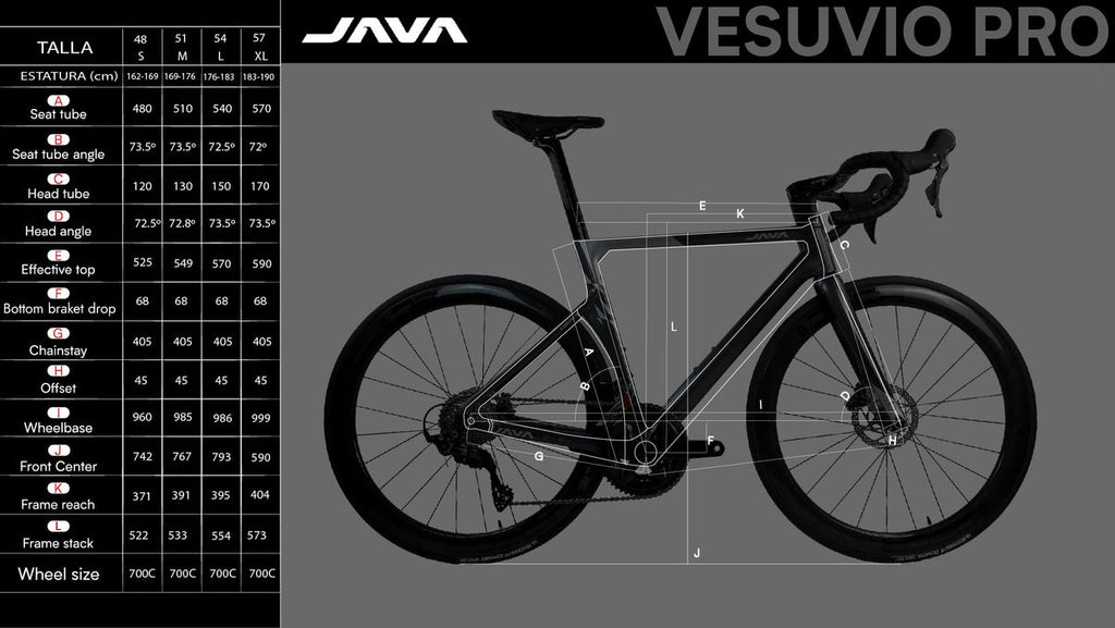 Java Vesuvio 105 Di2 Bicicleta de Ruta Carbono Electrónica 2x12