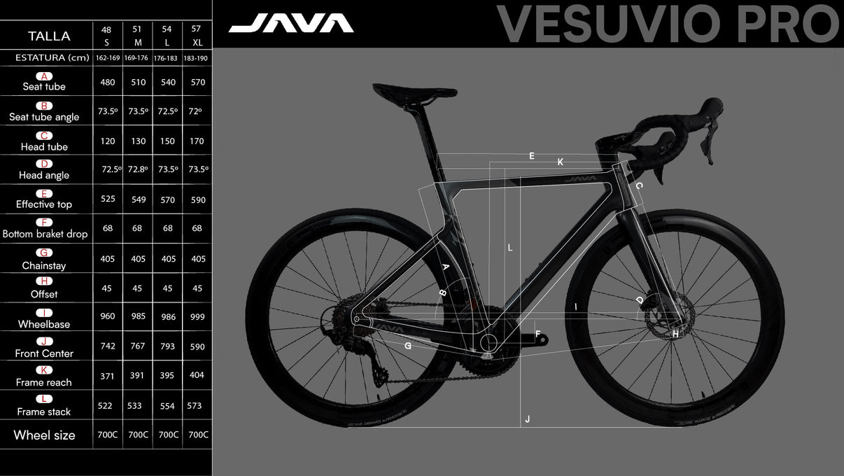 Java Vesuvio 105 Di2 Bicicleta de Ruta Carbono Electrónica 2x12