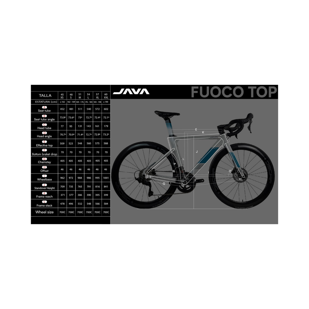 JAVA Fuoco Top Carbon Shimano 105 12 Velocidades Ruta
